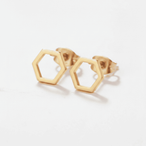 18K Ohrringe Hexagon – wasserfest vergoldet