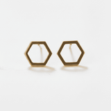 18K Ohrringe Hexagon – wasserfest vergoldet