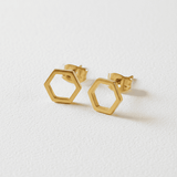 18K Ohrringe Hexagon – wasserfest vergoldet