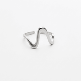 18K Ring wave – wasserfestes Weissgold